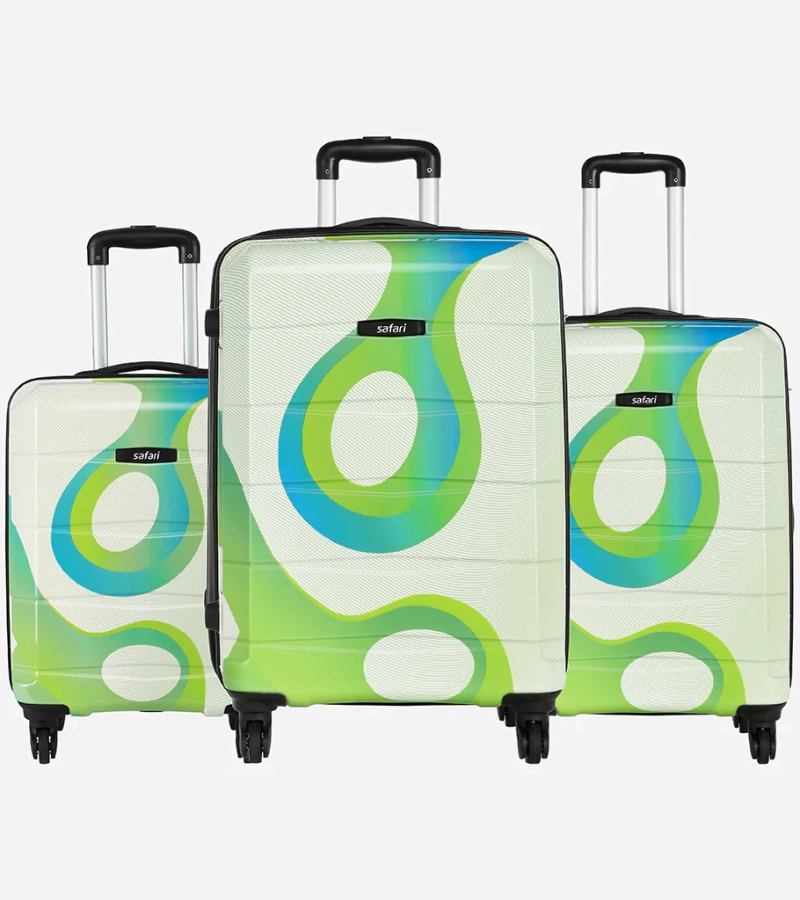 Safari Tiffany Set of 3 Printed Trolley Bags with 360 degree Wheels